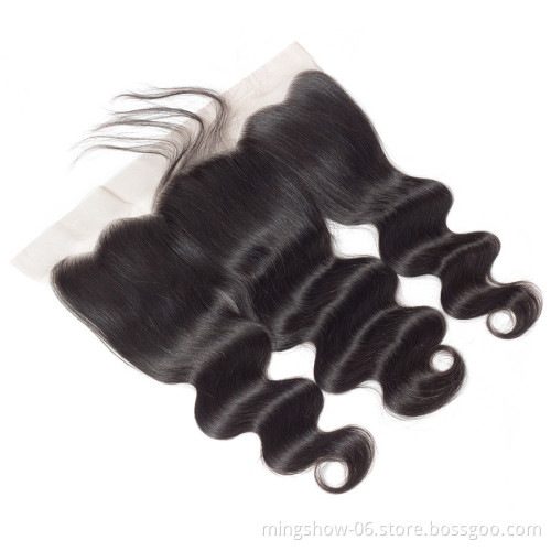 Body Wave Frontal Closure With Baby Hair 100% Remy Human Hair 13x4 Ear To Ear Lace Frontal Closure